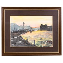 Dave Smart (British 20th Century): 'Sunset Harbour' and 'November Harbour', two watercolours signed and titled max 27cm x 36cm (2)
