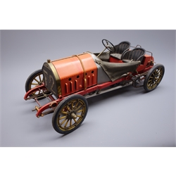  Pocher Italy tin-plate 1/8th scale model of 1907 130HP Fiat F2 Grand Prix Motor Racing car L48cm  