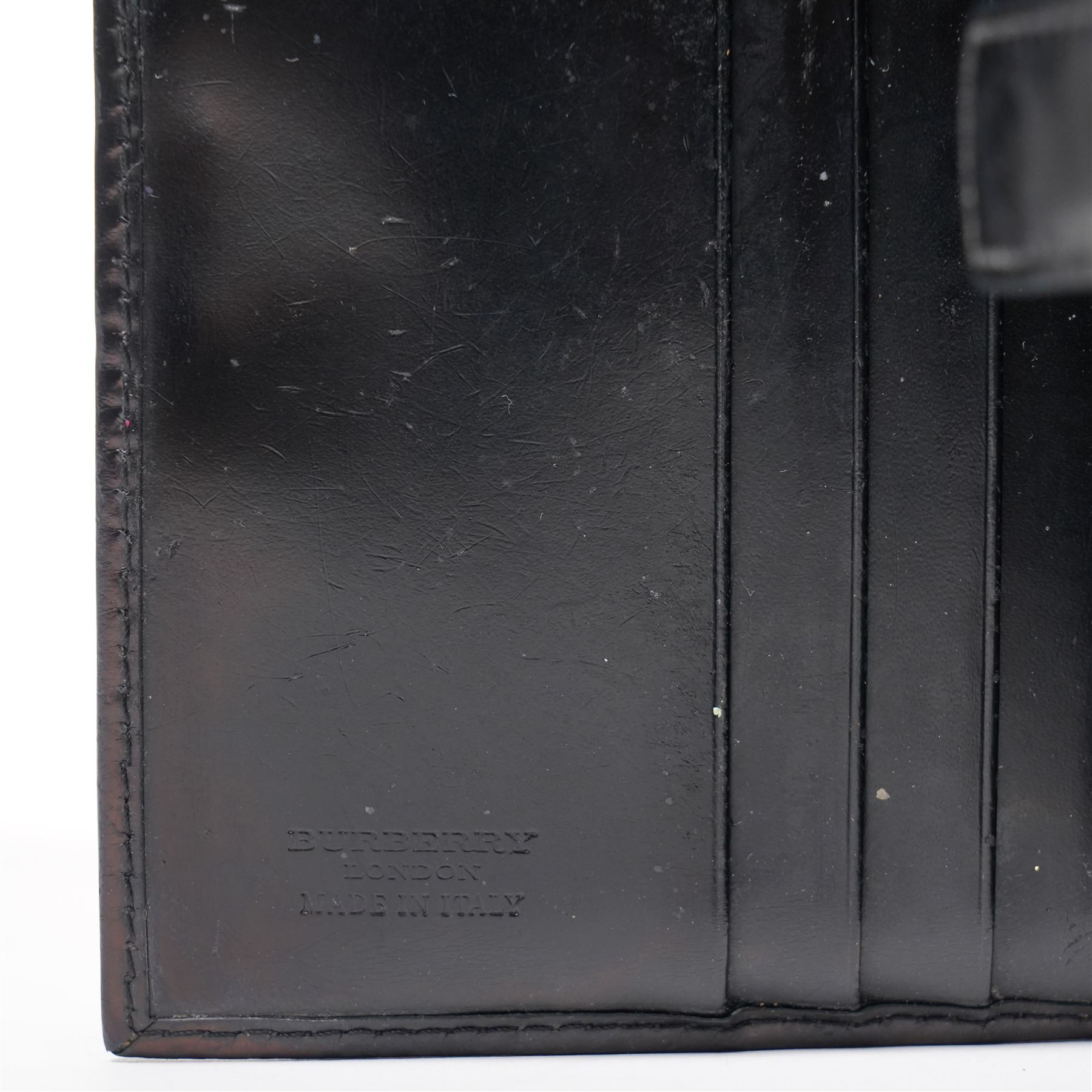 Burberry - Nova Check Wallet, in beige ground check canvas with black leather trim, of folding form with press-stud fastening and fitted interior