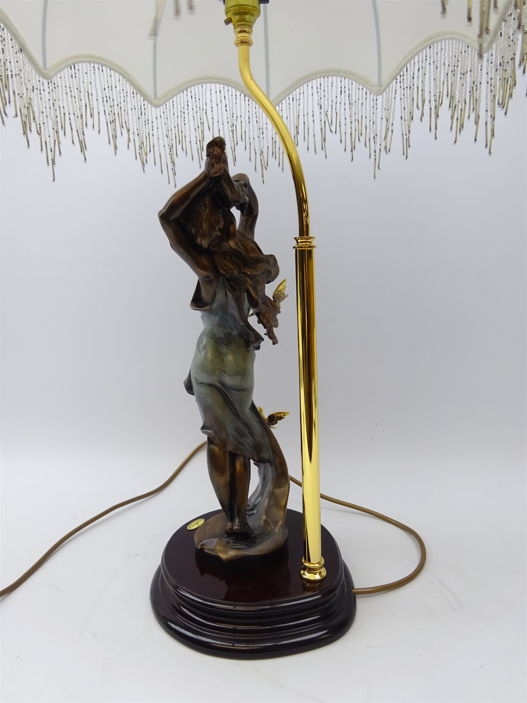 Large Florence Giuseppe Armani bronzed figural table lamp titled
