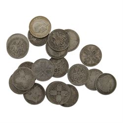 Approximately 216 grams of Great British pre-1920 silver one florin coins, including some ...