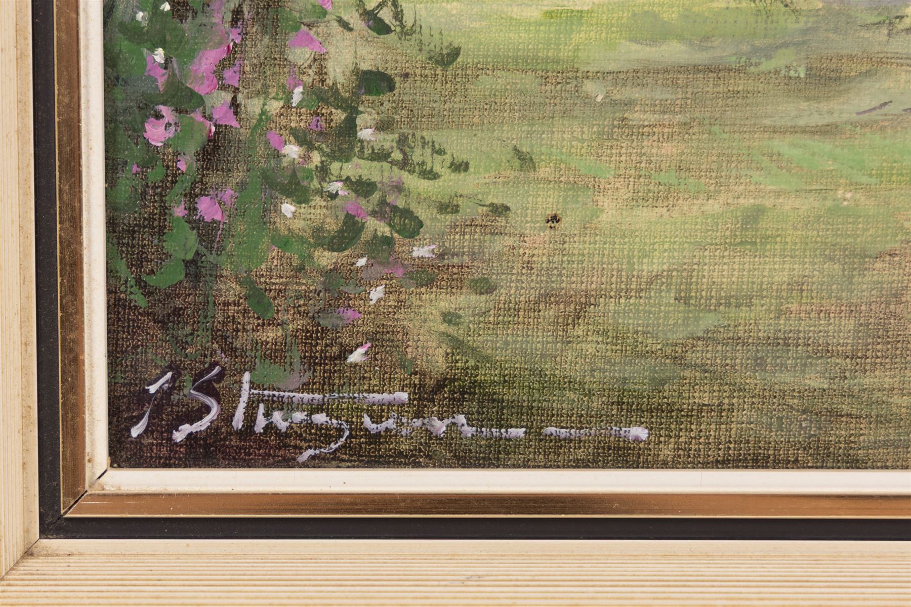 Jim Sturgeon (Scottish 1932-2005): 'Brighouse Bay', oil on canvas board signed, titled on label verso 24cm x 34cm 