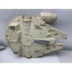 Star Wars - three space vehicles comprising B-Wing fighter and large Millenium Falcon space ship; both with instructions; and Boba Fett Slave 1; all unboxed (3)