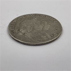 William and Mary 1693 silver half crown coin