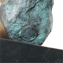 Art deco style bronze formed as a seated lady, signed Milo, H24cm 