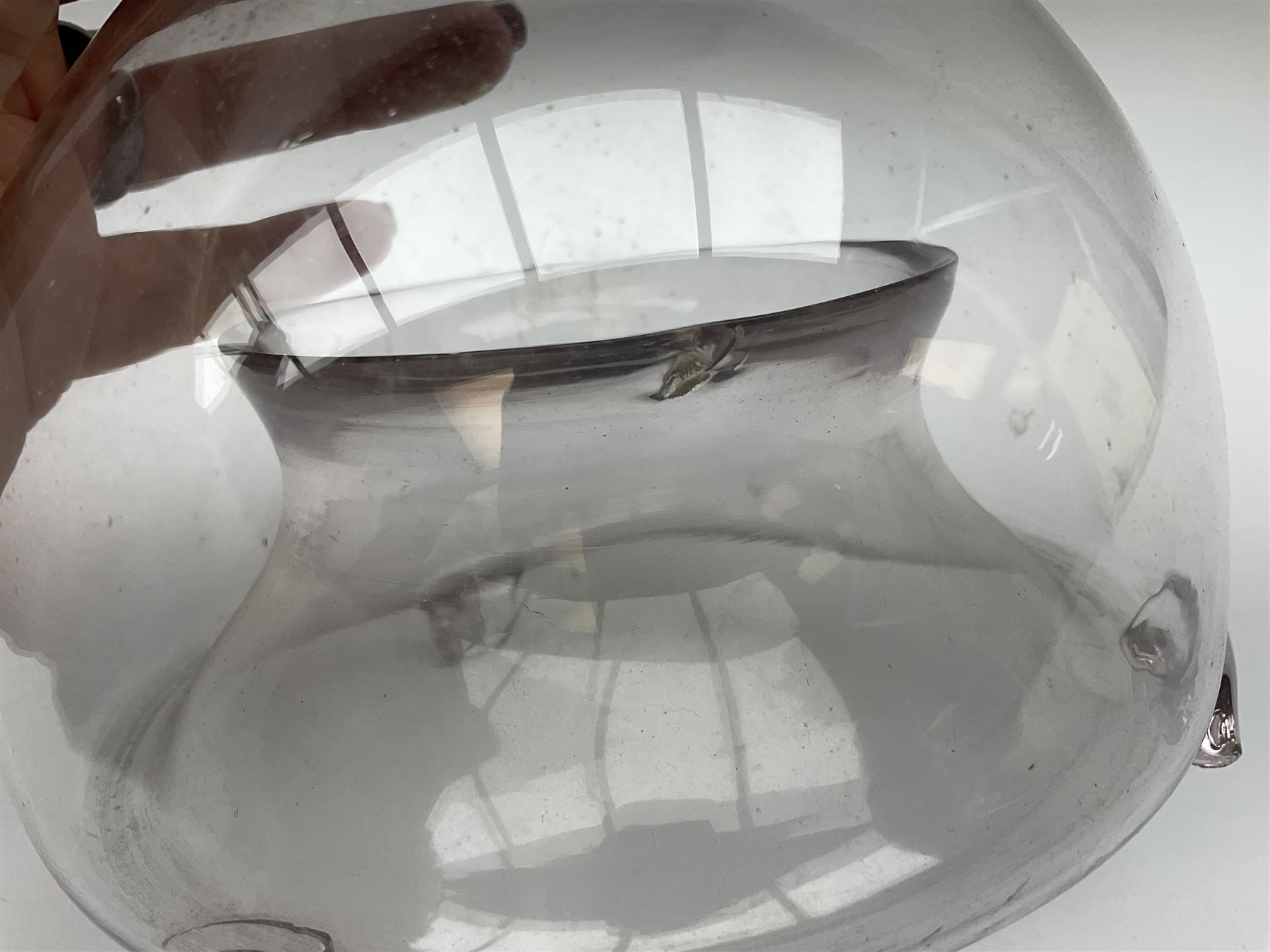 19th Century glass fly trap and stopper, H20cm