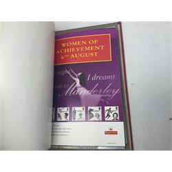 Royal Mail advertising cards, displaying upcoming commemorative issues, for use in post offices, housed in a single album