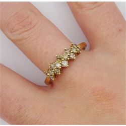 9ct gold round brilliant cut champagne diamond ring, hallmarked, total diamond weight approx 0.50 carat