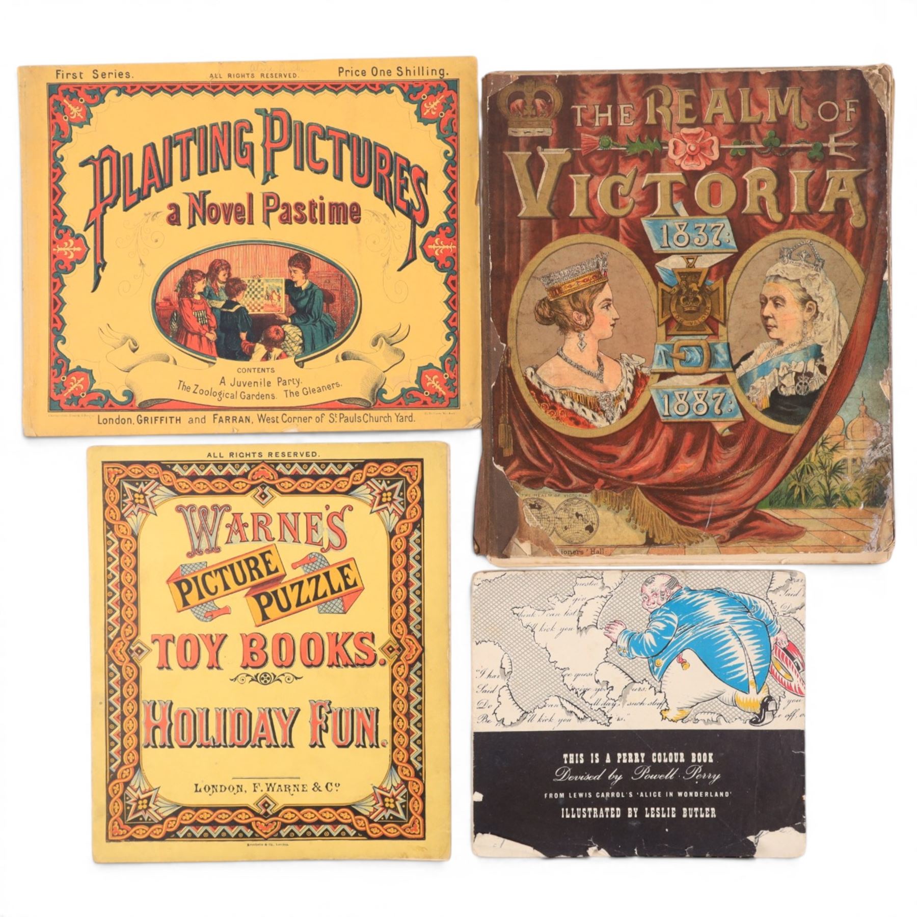 Collection of late 19th century/early 20th century picture books, titles including The Night Before Christmas, A Picture Book From Grimm, The Realm of Victoria, Candlelight Tales, Warne's Picture Puzzle Toy Books Holiday Fun, The Little Princes, Russia Korea Japan, The Sleeping Beauty, The Babes in the Wood, etc