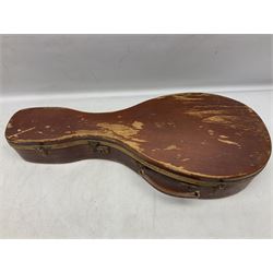 Early 20th century Italian Rafaele Disantino eight-string mandolin with two-piece back and spruce top with stamped Rafaele Disantino signature; bears maker's label L61cm; in wooden carrying case