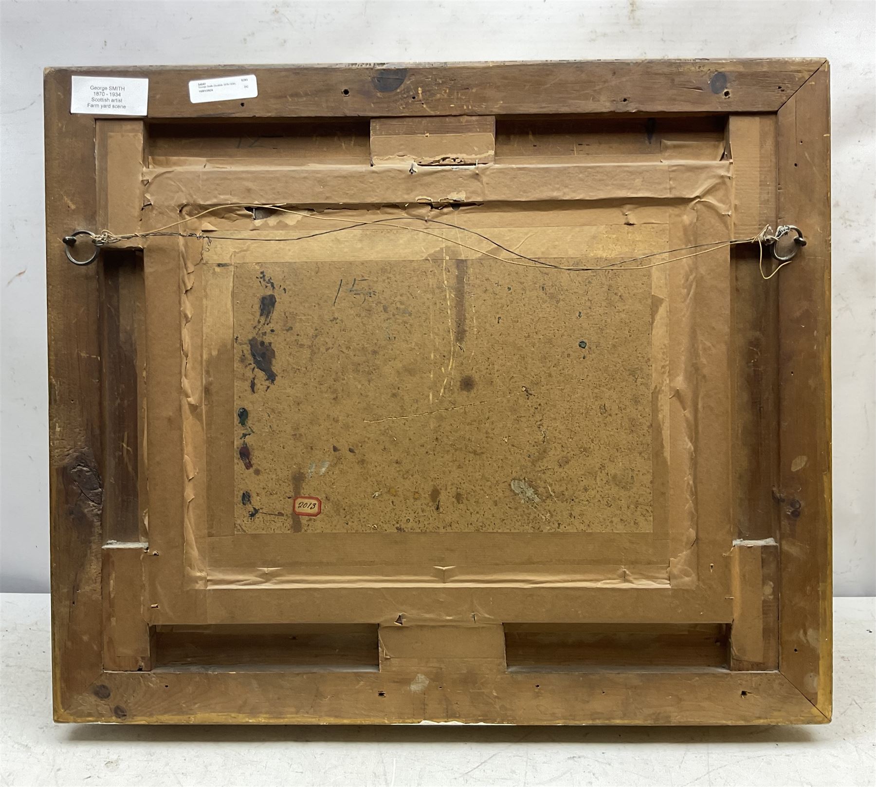 George Smith (Scottish 1870-1934): Cattle and Sheepdog in the Farmyard, oil on board signed 29cm x 39cm