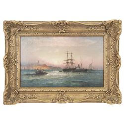 William Anslow Thornley (British fl.1858-1898): Sail and Steam 'Off Ramsgate', oil on canvas signed, faintly titled verso 24cm x 39cm 