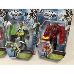 Biker Mice From Mars - Character Options 2-in-1 Bike Blaster; and four carded figures comprising Night Shift, Modo, Vinnie and Throttle; together with six Mattel Max Steel carded figures; all in unopened blister packs (11)