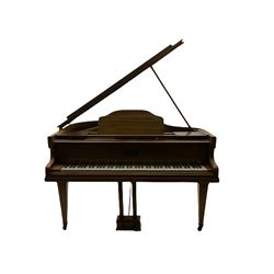 Brindley & Foster mahogany cased baby grand piano