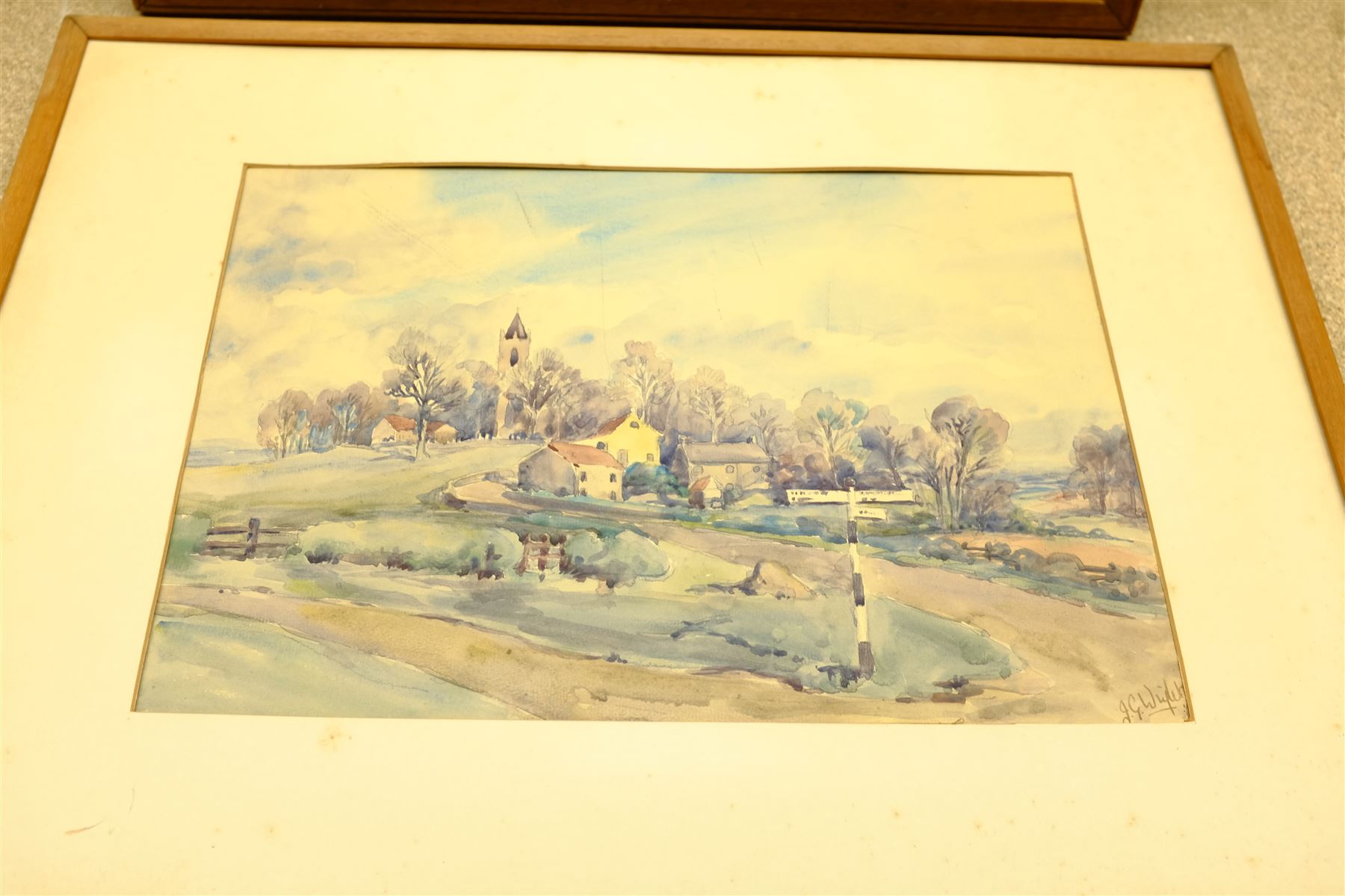 J G Wright (British 20th century): Castle Bolton and Yorkshire Village, two watercolours signed 26cm x 36cm and 22cm x 31cm