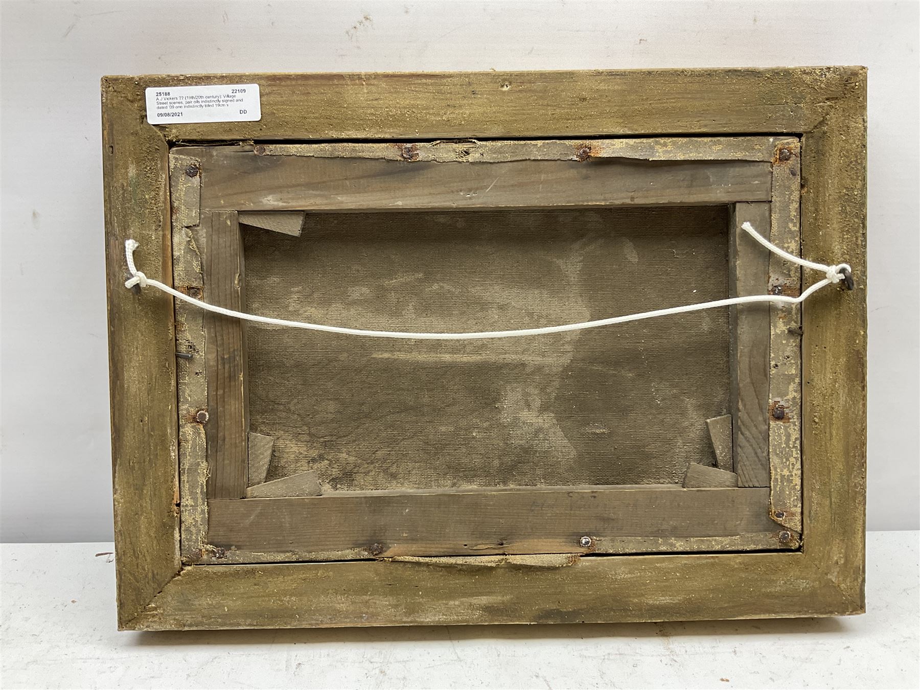 A J Vickers ?? (19th/20th century): Village Street Scenes, pair oils indistinctly signed and dated '09 one indistinctly titled 19cm x 29cm (2)