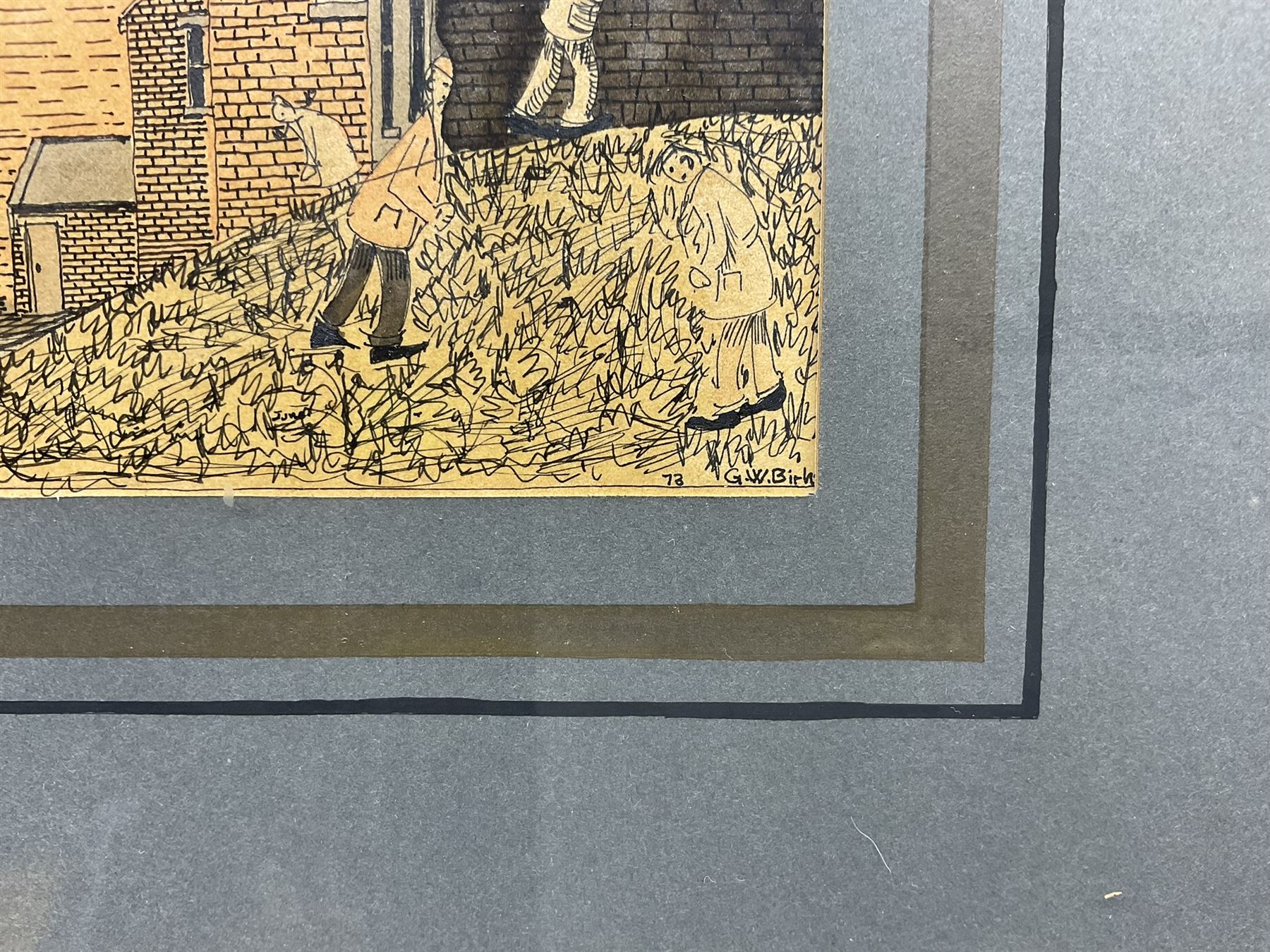 Geoffrey Woolsey Birks (Northern British 1929-1993): The Factory, watercolour and ink on buff paper signed and dated '73, 14.5cm x 18cm 
Provenance: private collection, purchased Capes Dunn & Co. 5th April 2016 Lot 45