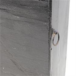 19th century half block ship diorama, depicting a three-masted clipper ship at full sail off Whitby, with a painted seascape backdrop, in glazed wooden case, H36cm, W64cm