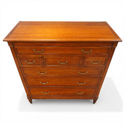 Willis & Gambier - 'Directoire' tall chest of drawers, rectangular top above an arrangement of seven drawers, raised on tapered and turned feet