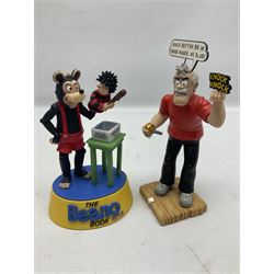 Seven limited edition Robert Harrop figures from the Beano Dandy collection, comprising The Beano Dandy Collection Bash Street Kids 50th Anniversary BSK50, Roger the Dodger's Dad You'd Better Be in There Roger!, two Desperate Dan Safe Cracker BDS13, The Beano Book Front Cover 1959 BDFC03, The Beano Book Front Cover 1973 BDFC01, some first editions, and Beano, Dandy Christmas 2013 The Beano Book 1975 The 10th Day of Christmas, no 137/200, BDCS13, all with boxes