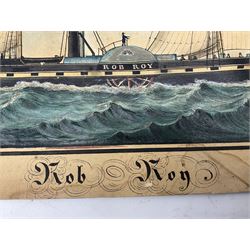 Broder Heinrich Hansen (German c.1811-1851): 'Rob Roy' Ship's Portrait, watercolour signed titled and dated 1844 Hamburg 24cm x 35cm (unframed)