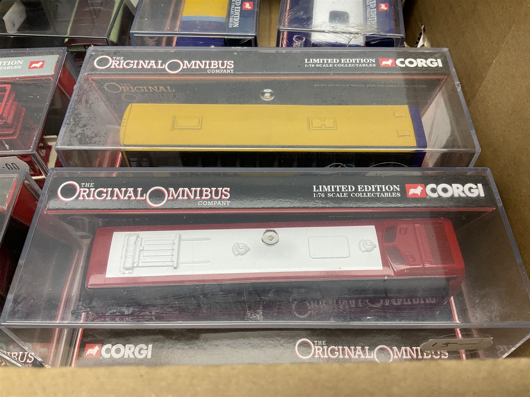 Corgi The Original Omnibus Company/Bus Operators in Britain - seventeen die-cast models of buses and coaches, predominantly limited edition; all in perspex display cases (17)