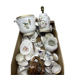 Three Royal Worcester coffee cups and saucers, and a collection of other Aynsley, Wedgwood etc ceramics, 