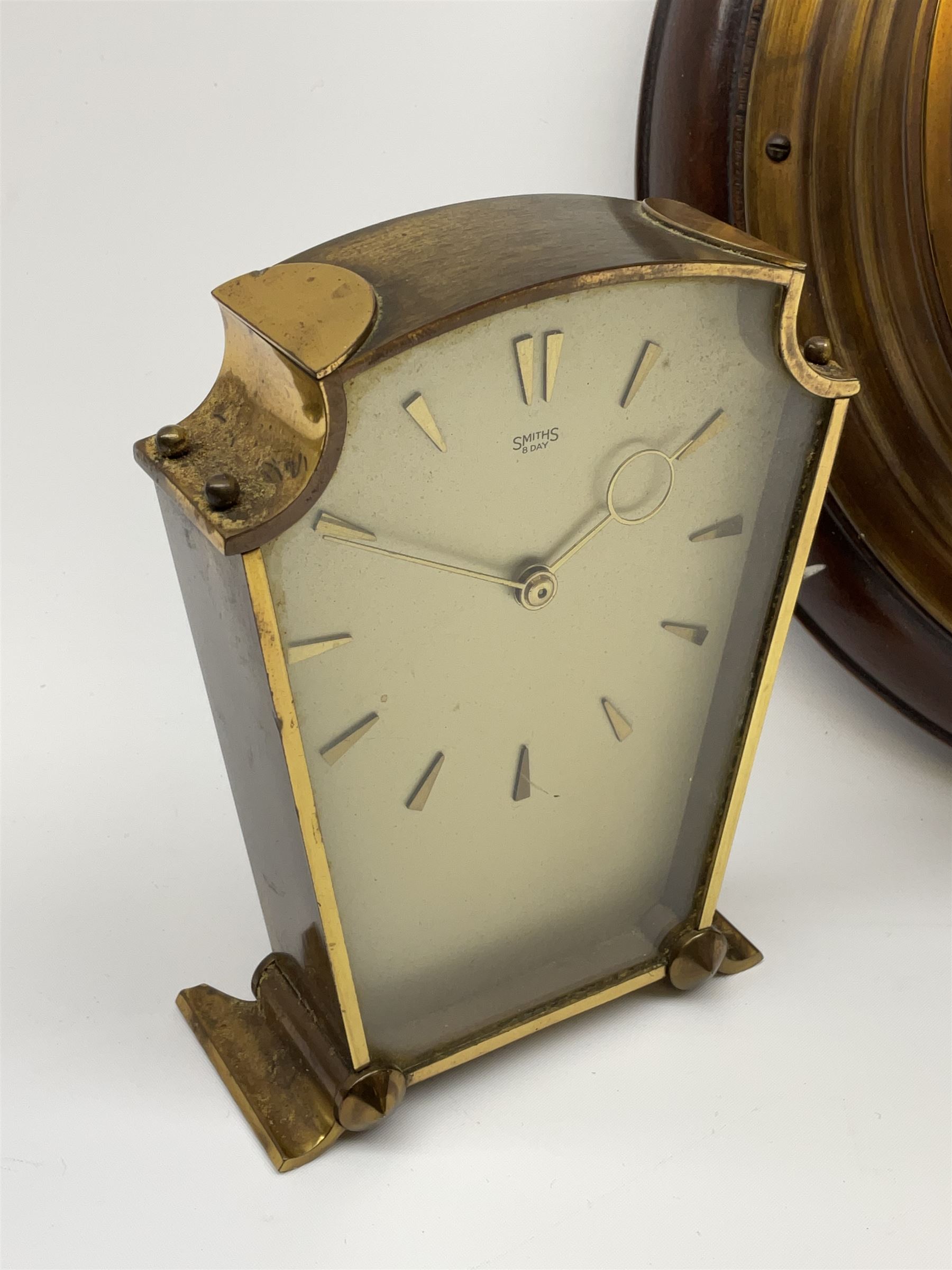 A mid20th century hall barometer with a compensated Aneroid movement, sixteencentimetre silver