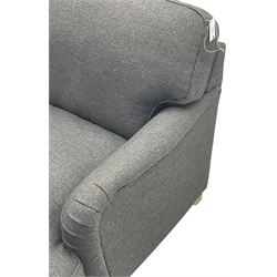 Marks and Spencer - 'Rochester' large two-seat sofa on turned light wood feet, upholstered in charcoal fabric 