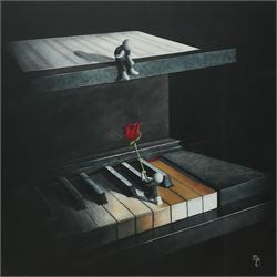 Mark Grieves (British 1971-): 'Seranade', oil on canvas signed, titled and inscribed verso...