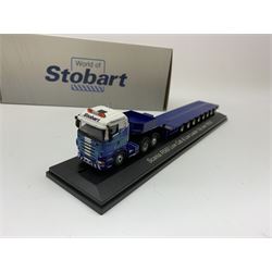 Four Atlas Editions 1:76 scale Special Edition Collector's Models of Eddie Stobart vehicles with paperwork; and another by Corgi No.59516; all mint and boxed; together with an Eddie Stobart DVD (6)
