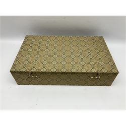 Chinese boxed collection of miniature polished hardstone musical instruments with hardwood stands