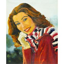 English School (20th century): Portrait of Jane McDonald, oil on canvas unsigned 50cm x 49cm