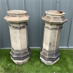 Set of four early 19th century Edinburgh terracotta octagonal chimney pots - THIS LOT IS TO BE COLLECTED BY APPOINTMENT FROM DUGGLEBY STORAGE, GREAT HILL, EASTFIELD, SCARBOROUGH, YO11 3TX