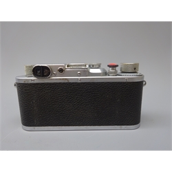  Leica 35mm film camera, Ernst Leitz Wetzlar D.R.P. No.326515, with Canon 50mm 1:1.8 No.320917 lens, in leather Leica case  