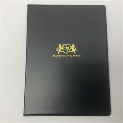 Great Britain King Edward VII one pound green stamp, two shillings sixpence purple, five shillings red, ten shillings blue etc, forming 'The United Kingdom King Edward VII Complete Stamp Collection', all used, previously mounted, housed in a Harrington and Byre folder