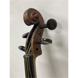 Michael Lindsay of Stockton-on-Tees violin, dated 1904 on the label and stamped on the neck, full length 60cm In a later soft case