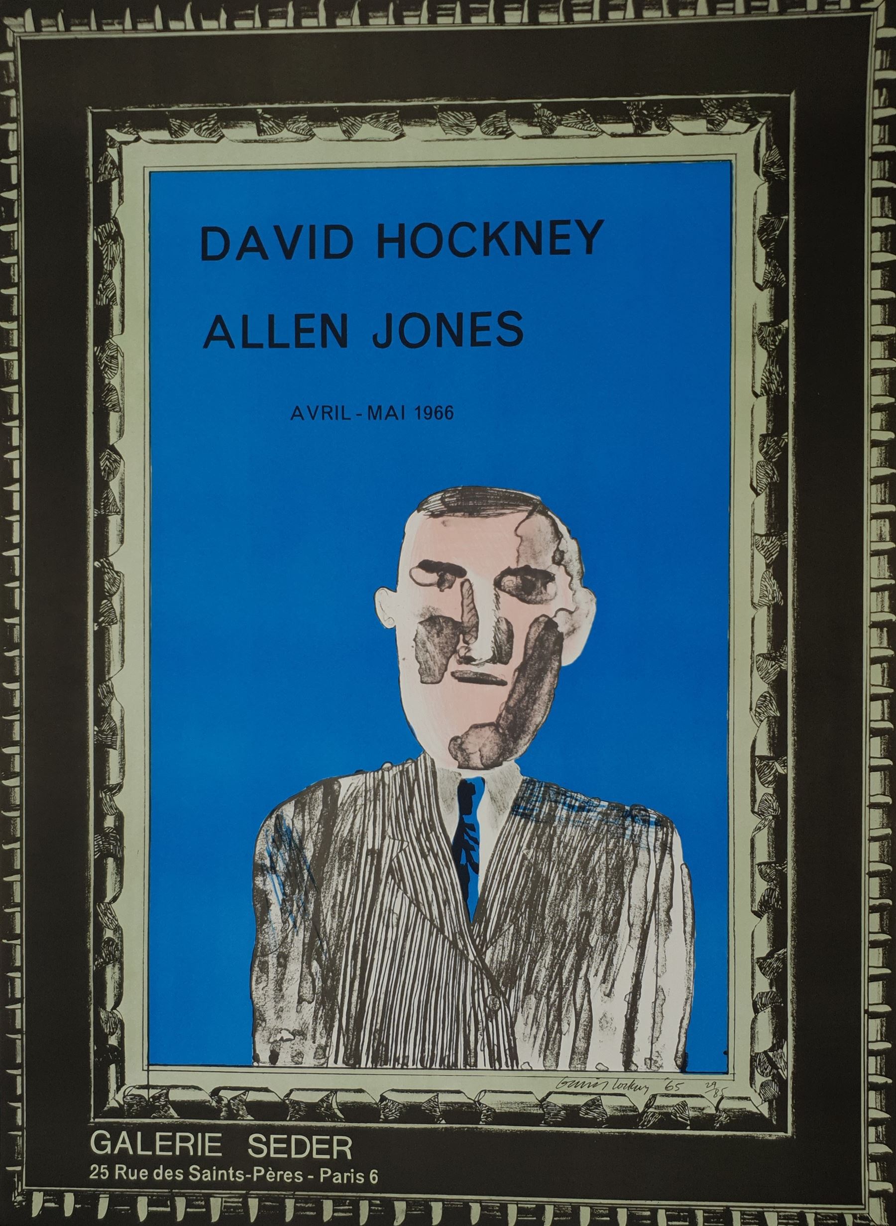 After David Hockney (British 1937-): 'David Hockney & Allen Jones', exhibition poster with facsimile signature 71cm x 52cm (unframed)