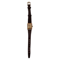 Zila 18ct gold ladies manual wind wristwatch, Helvetia hallmark, on leather strap