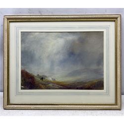 John Spence Ingall (Staithes Group 1850-1936): 'Landscape with Clouded Sky and Cattle', watercolour signed, titled verso 27cm x 39cm