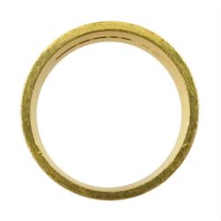 22ct gold wide wedding band, London 1966, approx 9.36gm