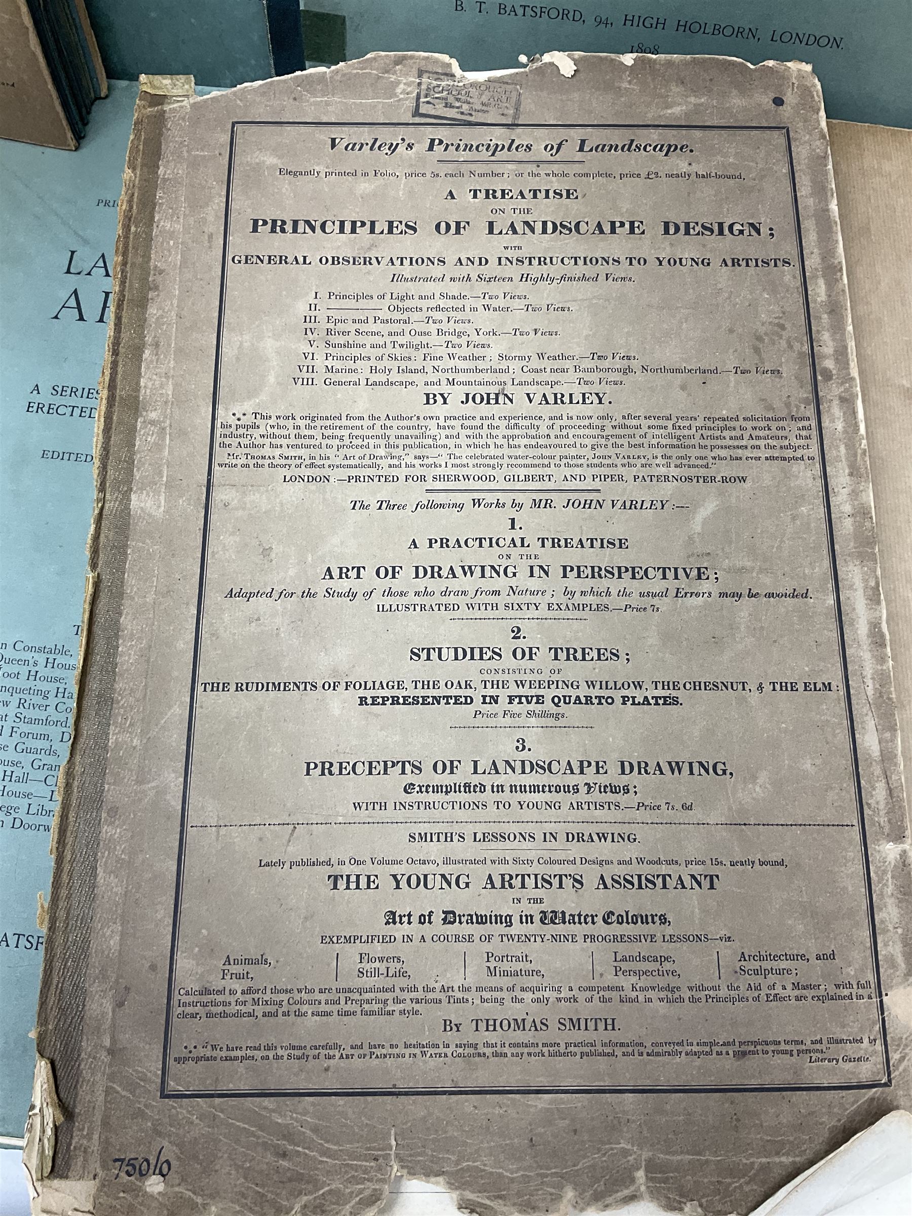 Belcher & Macartney: 'Later Renaissance Architecture in England', london Batsford, in six parts of loose folio form including plates and photographs, Twelve volumes of The Wren Society architectural books, and other architectural books and folios  