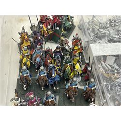 Approximately four hundred die-cast/lead War Game figures including one-hundred and fifty painted Medieval soldiers, two hundred unpainted Medieval soldiers, twenty painted Napoleonic soldiers etc; all unboxed