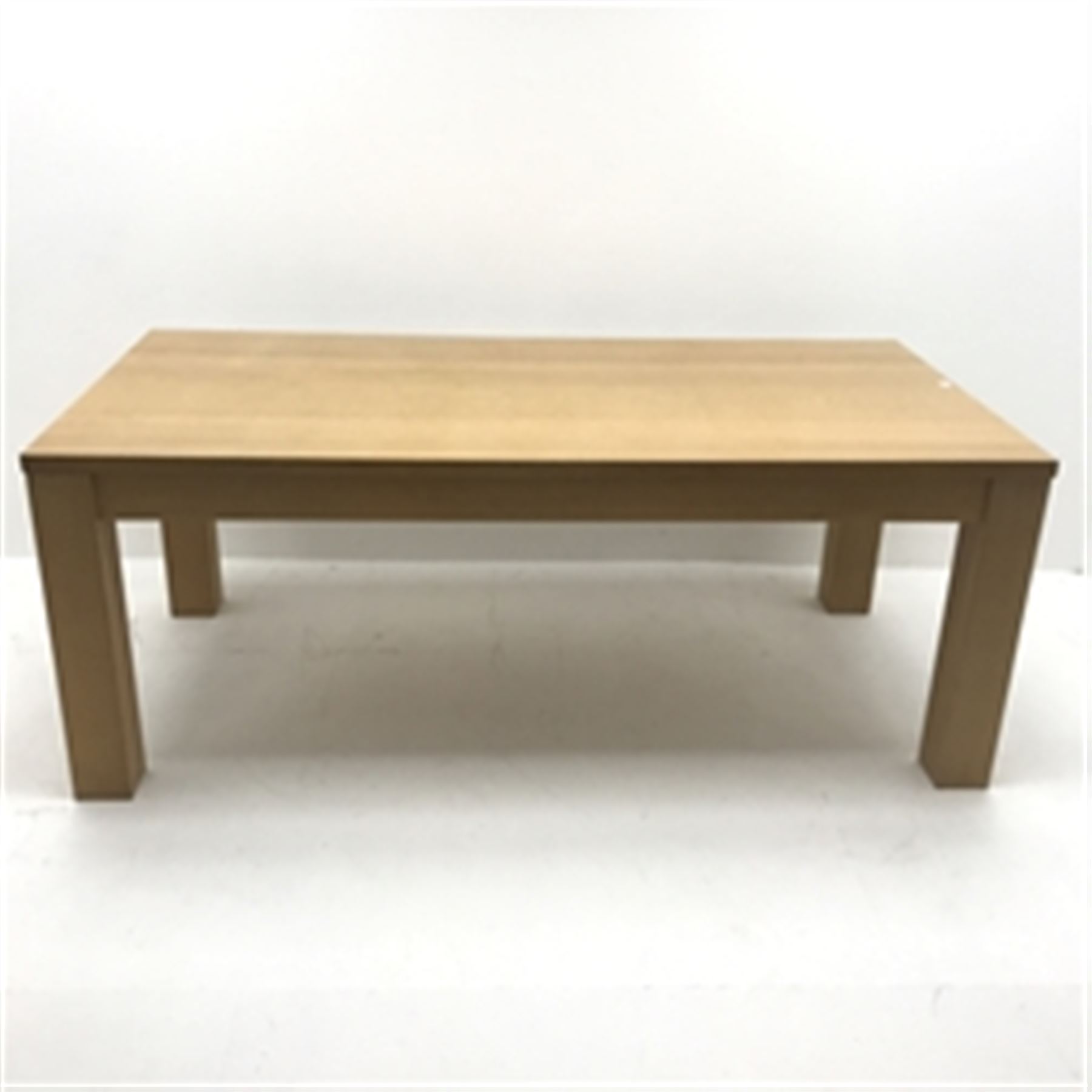 Barker and Stonehouse rectangular oak dining table, square supports, W200cm, H78cm, D100cm