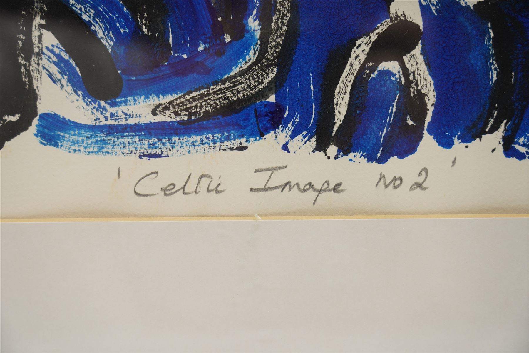 Gillian Ross Kelsey (British 1935-2025): 'Celtic Image No 1' and 'Celtic Image No 2', two acrylic monotypes signed and titled in pencil max 70cm x 110cm (2)