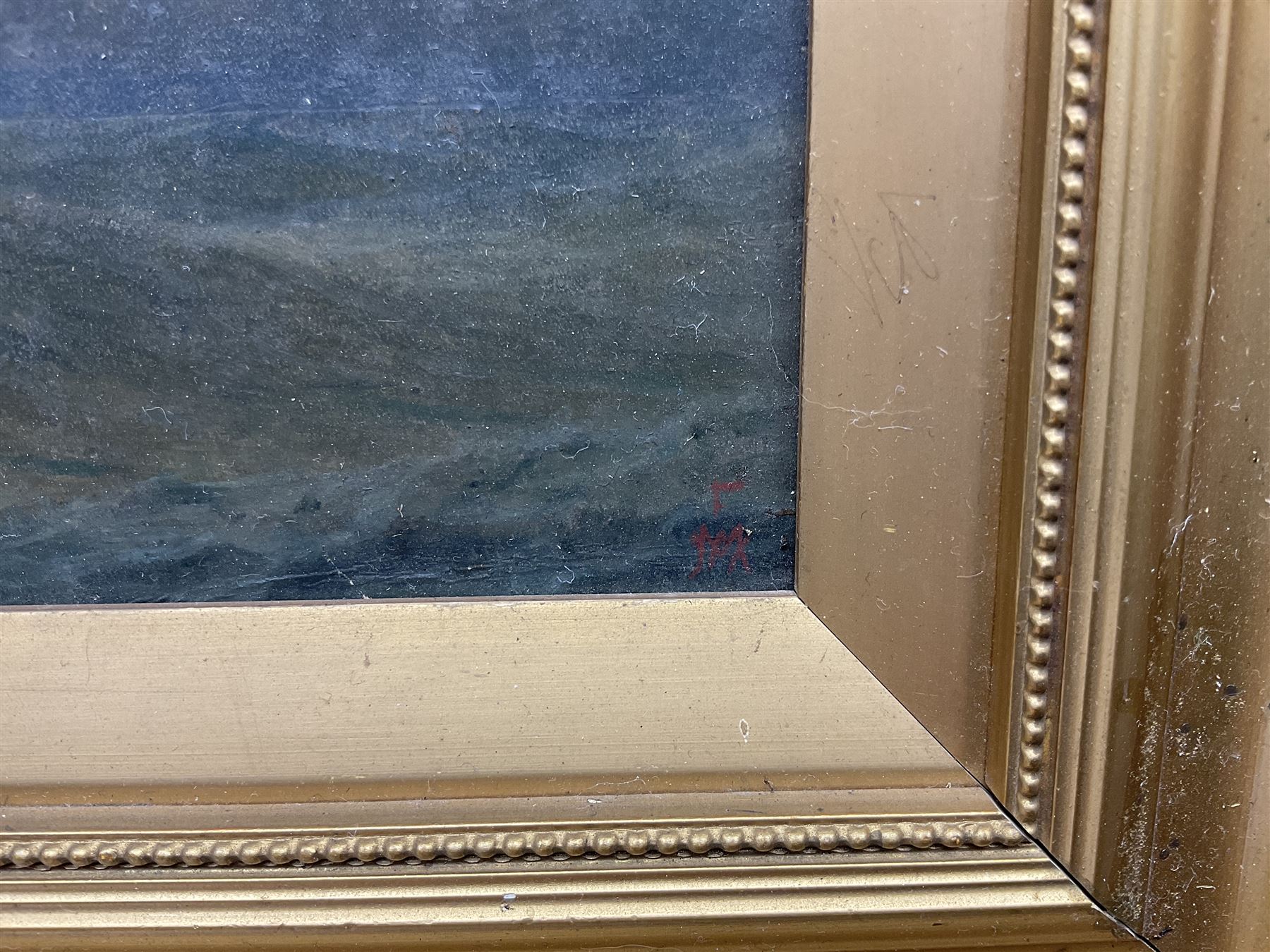 Frederick William Meyer (British 1846-1919): 'Moonrise at Sea', oil on board signed with monogram, titled verso (within the frame) 15cm x 29cm