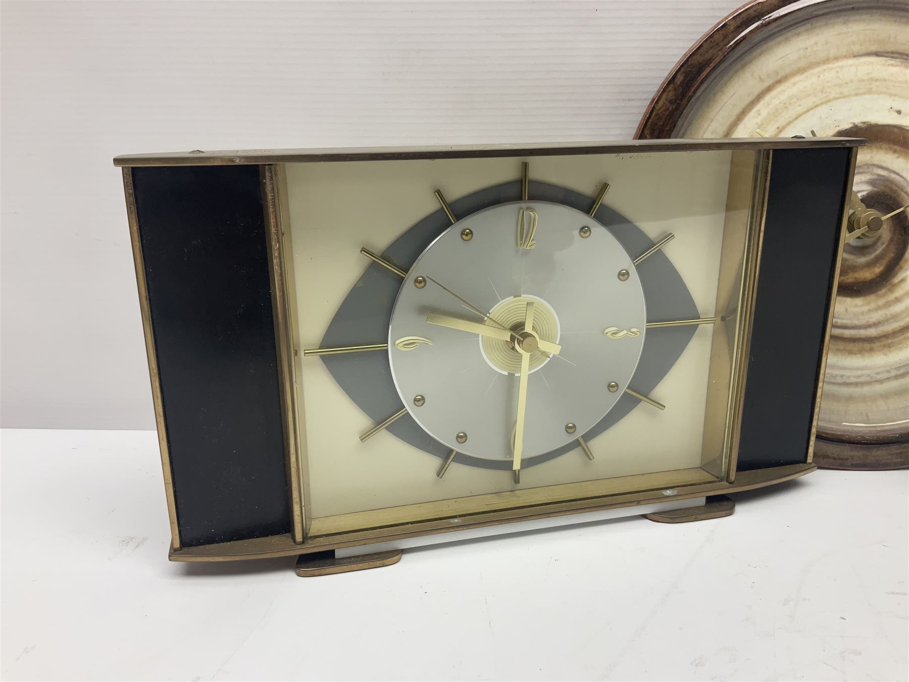 Metamec mantle clock together with Jantar chess clock and to other clocks 