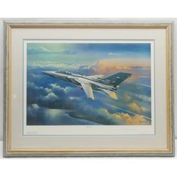 John Rayson (British 1934-1995): 'Moonglow Tornado F. M/k. 3', colour print signed in pencil pub. Rayson Gallery, 34cm x 51cm; Peter Deighan (Irish 1941-): 'Coulthard', limited edition colour print signed and numbered 114/500 in pencil 38cm x 32cm; Alan Fearnley (British 1942-): 'Mansell's British Victory', limited edition colour print signed and numbered 787/850 in pencil 36cm x 55cm (3)