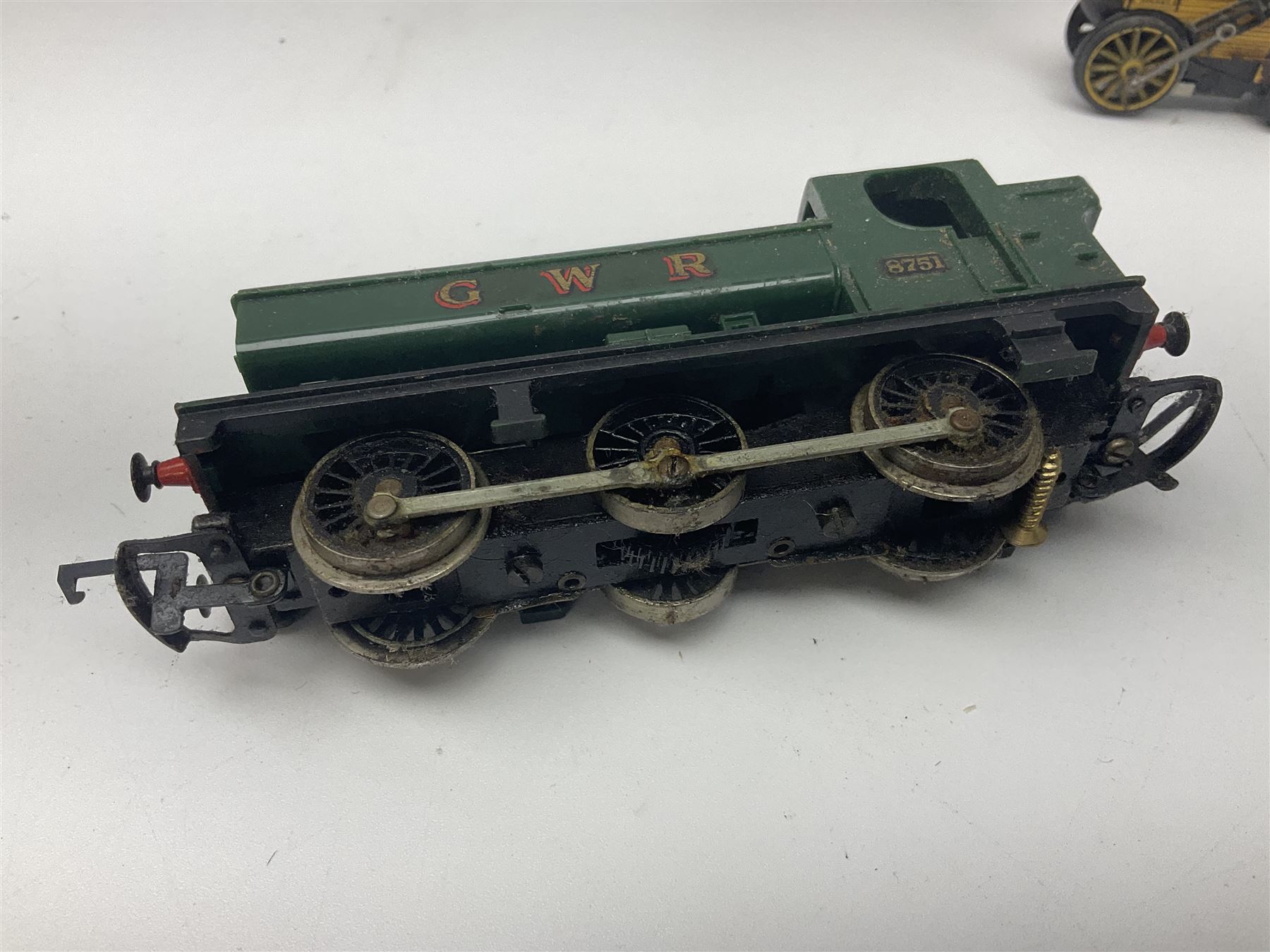 Hornby/Tri-ang '00' gauge - six locomotives - Class 9F 2-10-0 'Evening Star' No.92220; Class A3 4-6-2 (no name or number); Dean Single 4-2-2 'Lord of the Isles' No.3046; Princess Class 4-6-2 'The Princess Royal' No.46200; Class 57XX Pannier 0-6-0 tank No.8751; and Stephenson's Rocket with one passenger coach; all unboxed (6)