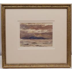 Joseph Richard Bagshawe (Staithes Group 1870-1909): Seascape at Dusk, watercolour signed 12cm x 16.5cm 
Provenance: with Christine Pybus Whitby, from the Bagshawe sketch books